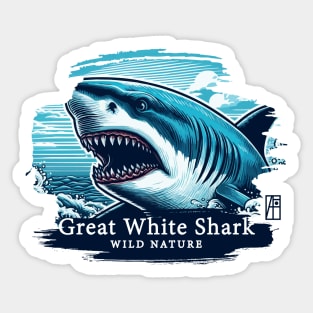 Great White Shark - WILD NATURE - GREAT WHITE SHARK -14 Sticker